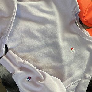 Purple Champion cropped sweatshirt size XL